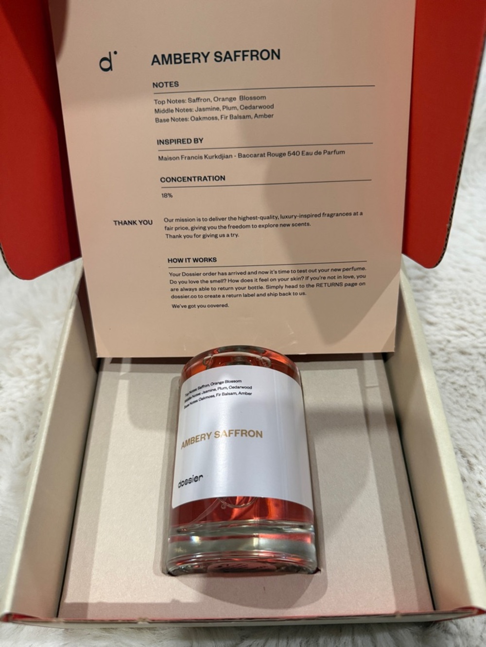 Dossier Ambery Saffron Parfum